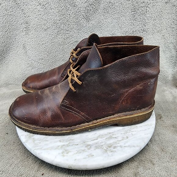 Clarks Shoes Mens Size 9 Brown Leather Originals Crepe Sole Chukka Boots *GUC* main image 7